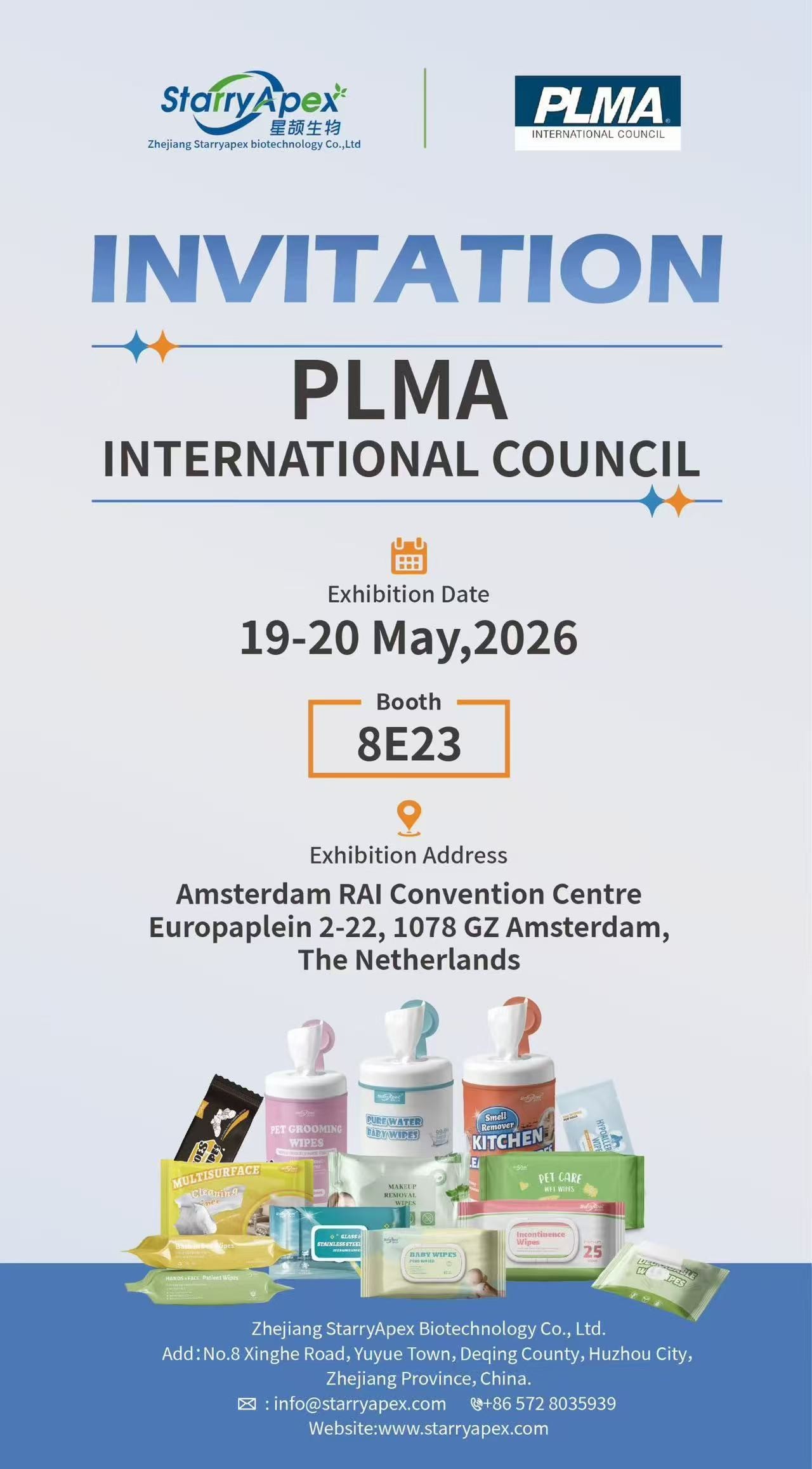 StarryApex no PLMA International Council 2026 — Descubra o futuro dos lenços umedecidos